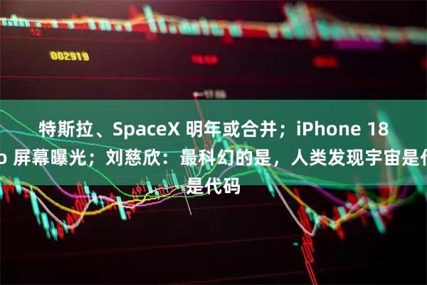 特斯拉、SpaceX 明年或合并;iPhone 18 Pro 屏幕曝光;刘慈欣:最科幻的是,人类发现宇宙是代码